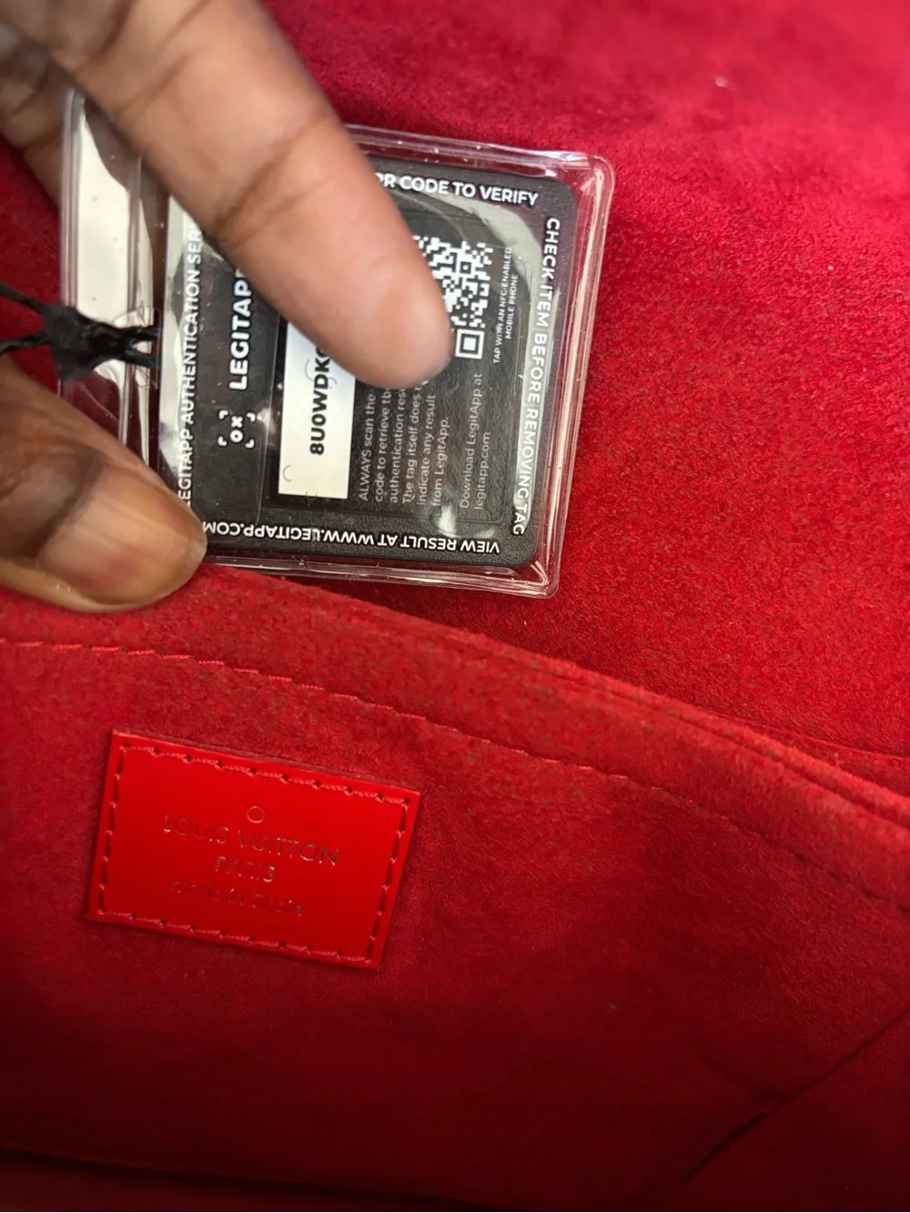 Louis Vuitton Brown Monogram  bag with epi Red Flap and Strap